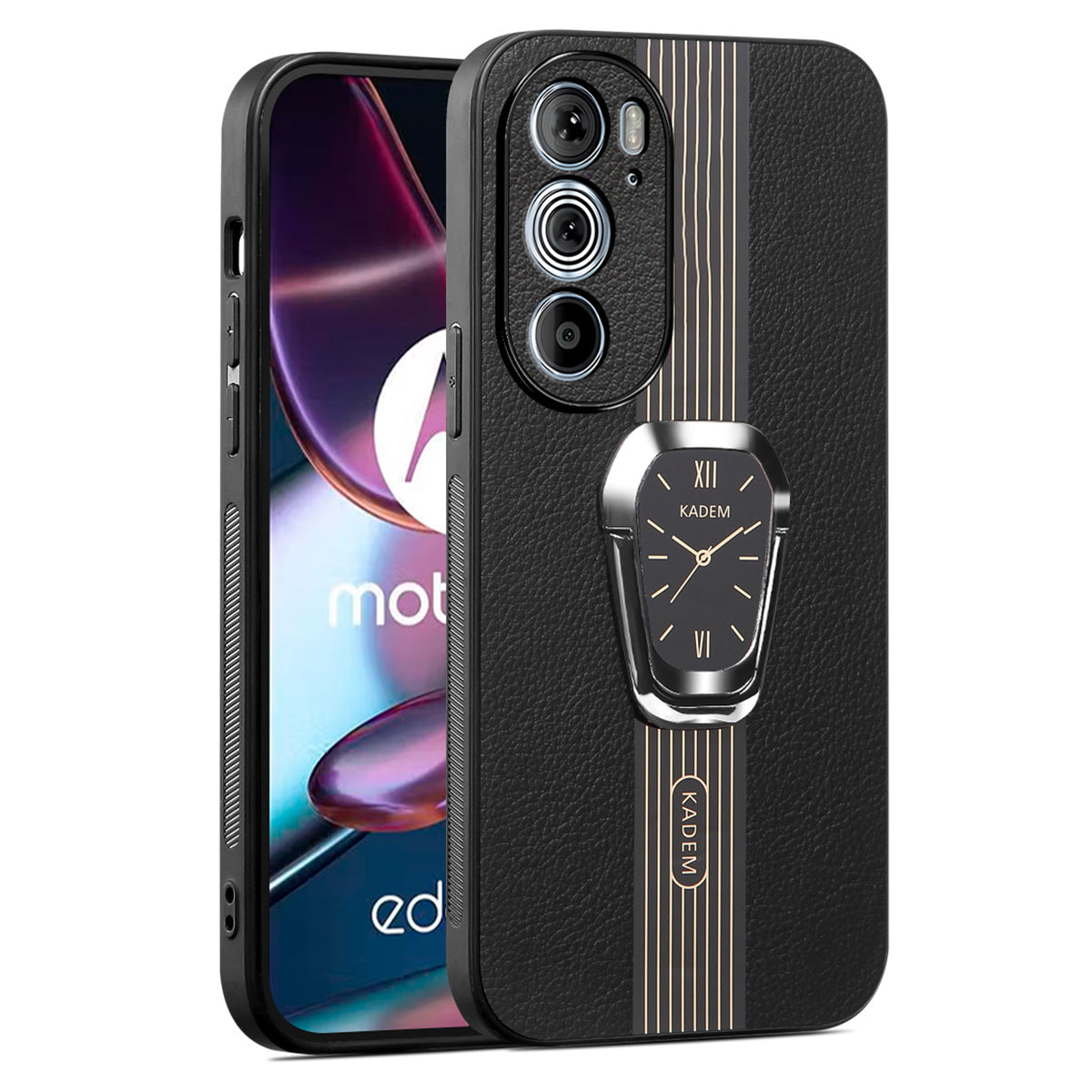 KADEM For Motorola Edge 30 Pro (Motorola Edge+ (2022)) Cover PU+TPU+Acrylic Kickstand Phone Case KADEM For Motorola Edge 30 Pro (Motorola Edge+ (2022)) Cover PU+TPU+Acrylic Kickstand Phone Case